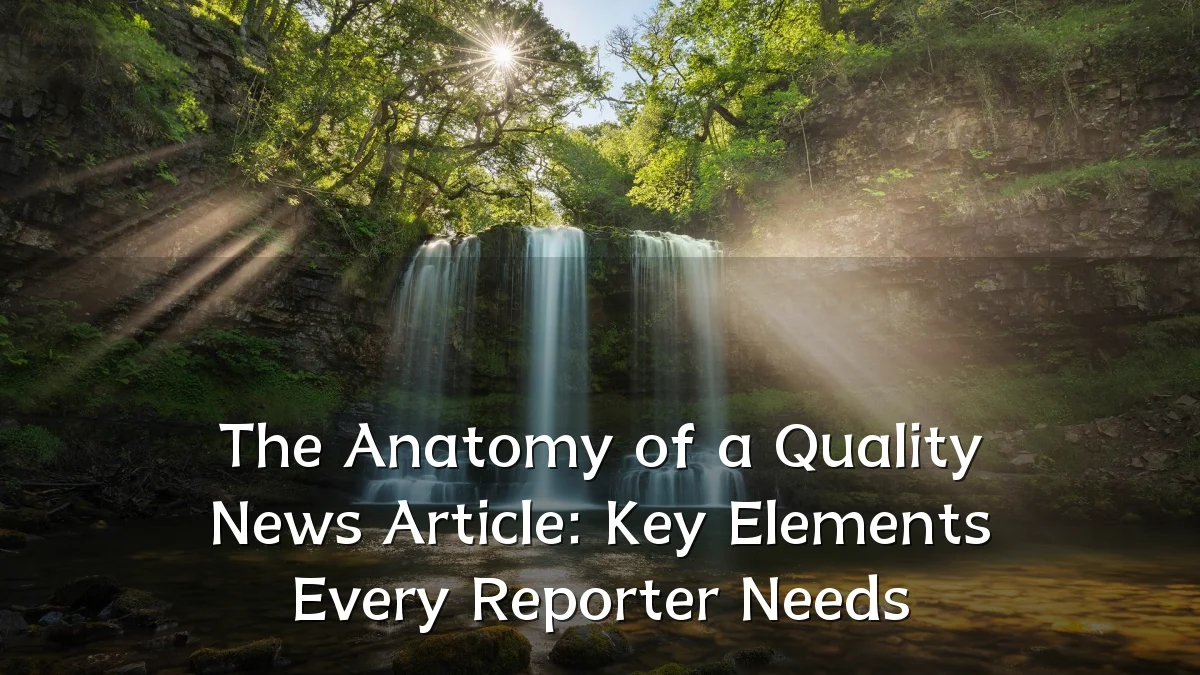 The Anatomy of a Quality News Article: Key Elements Every Reporter Needs