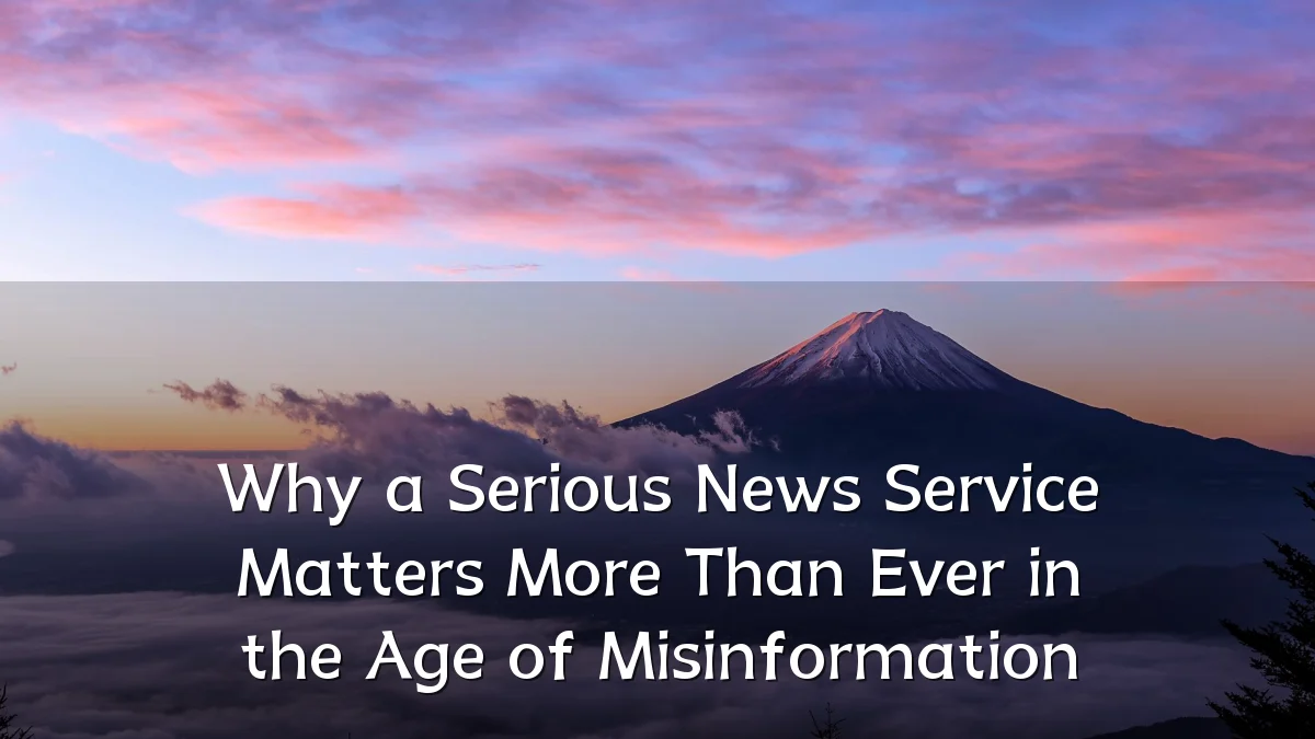 Why a Serious News Service Matters More Than Ever in the Age of Misinformation
