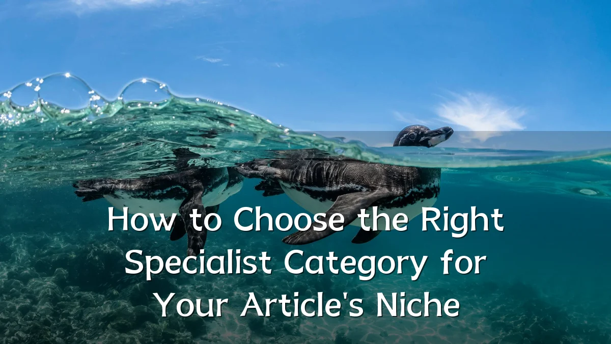 How to Choose the Right Specialist Category for Your Article's Niche