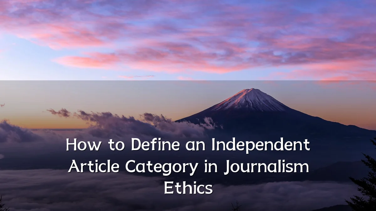How to Define an Independent Article Category in Journalism Ethics