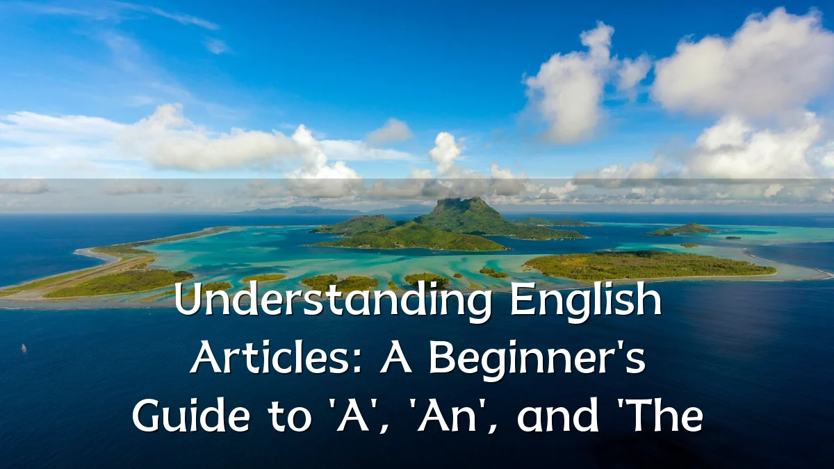 Understanding English Articles: A Beginner's Guide to 'A', 'An', and 'The