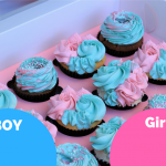 Gender reveal cupcake