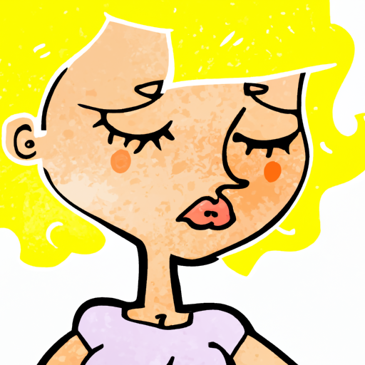 cartoon female with fatigue