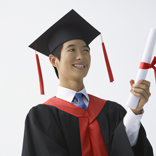 male student holding graduate certificate