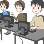 male students and some computers