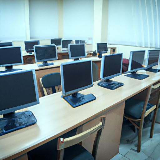 room with multiple computers