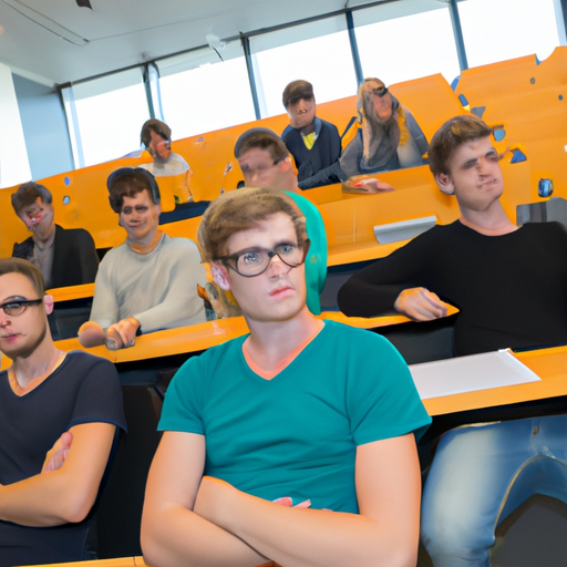 some male students in a lecture hall