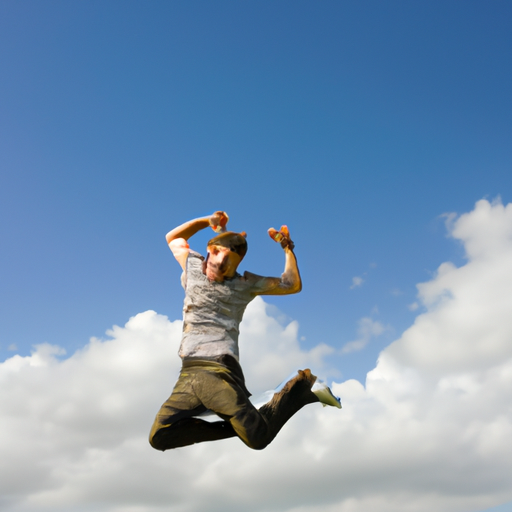 happy man jumping