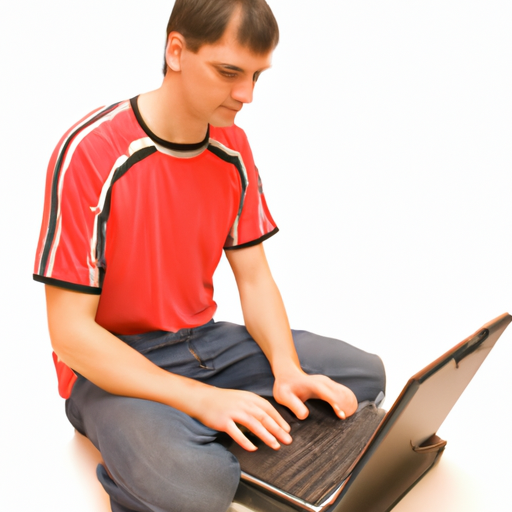 man in front of laptop
